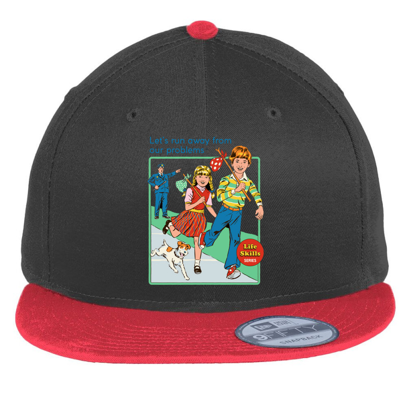 Let’s Run Away Flat Bill Snapback Cap by BrownArt | Artistshot