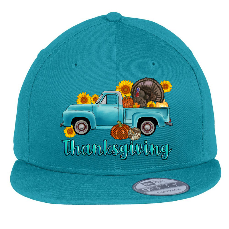 Thanksgiving Truck Turkey Flat Bill Snapback Cap by AdoDesignShop | Artistshot