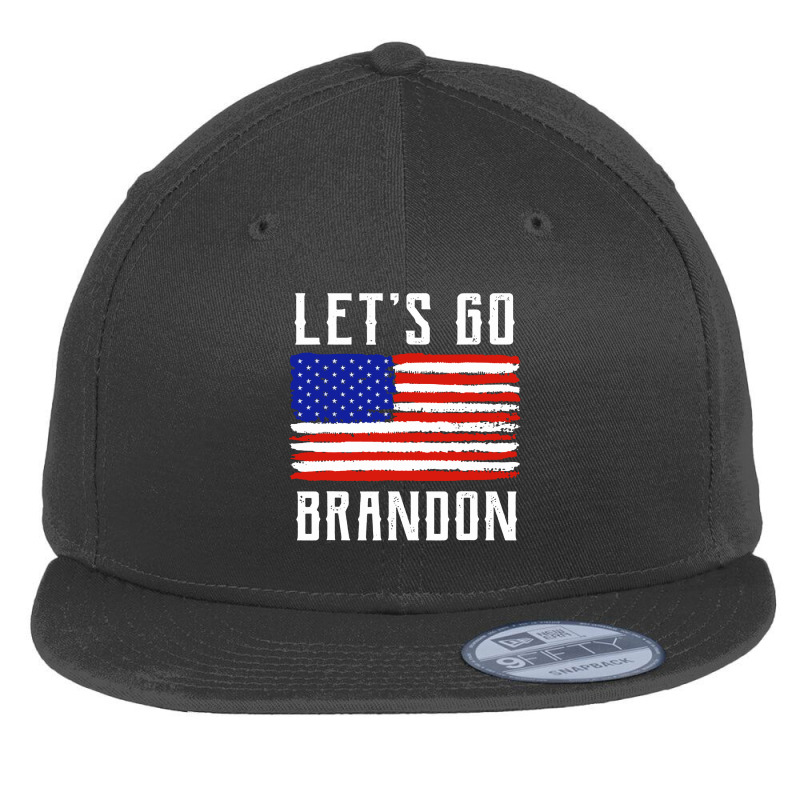 Let's Go Brandon Shirt Conservative American Flag Flat Bill Snapback Cap | Artistshot