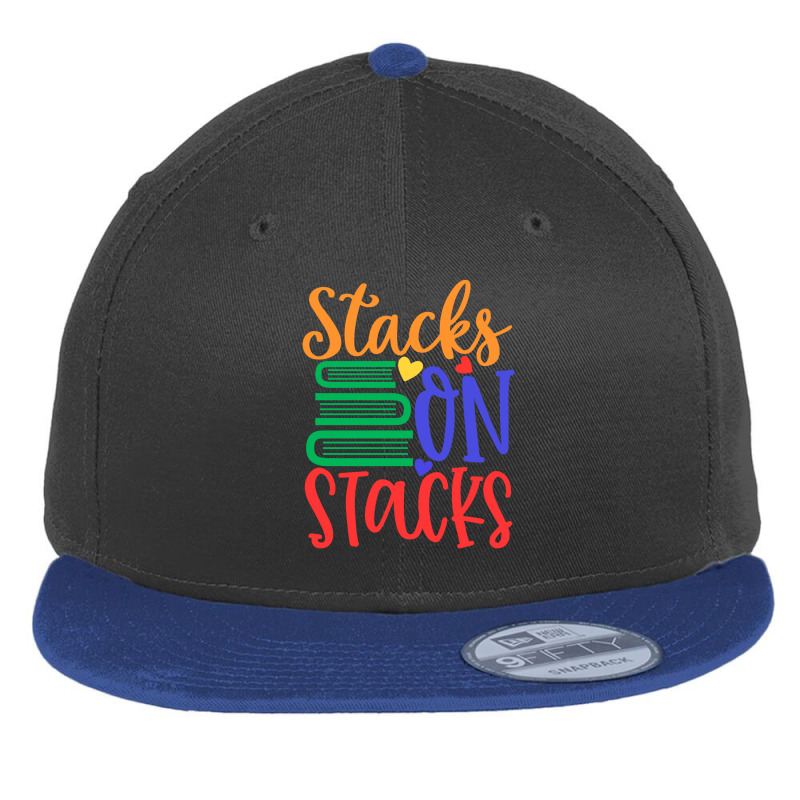 Books Stacks On Stacks Flat Bill Snapback Cap by margon | Artistshot