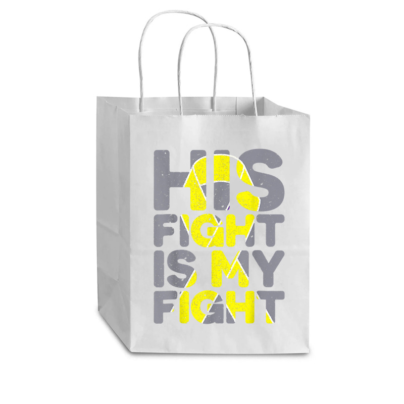 His Fight Is My Fight Childhood Cancer Awareness Tee T Shirt Cub Paper Bag - 8 X 4 1/2 X 10 1/4 | Artistshot