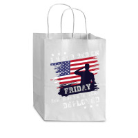 I Wear Red On Friday Remember Deployed American Flag Retro T Shirt Cub Paper Bag - 8 X 4 1/2 X 10 1/4 | Artistshot