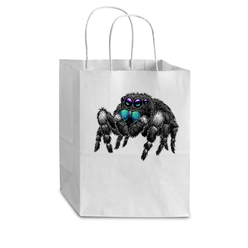 Daring Bold Jumping Spider Phidippus Audax Cute Arachnid T Shirt Cub Paper Bag - 8 X 4 1/2 X 10 1/4 | Artistshot