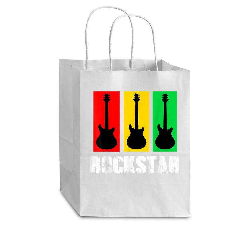 Rockstar Kids Tshirt Vintage Guitar Tshirt Cub Paper Bag - 8 X 4 1/2 X 10 1/4 | Artistshot