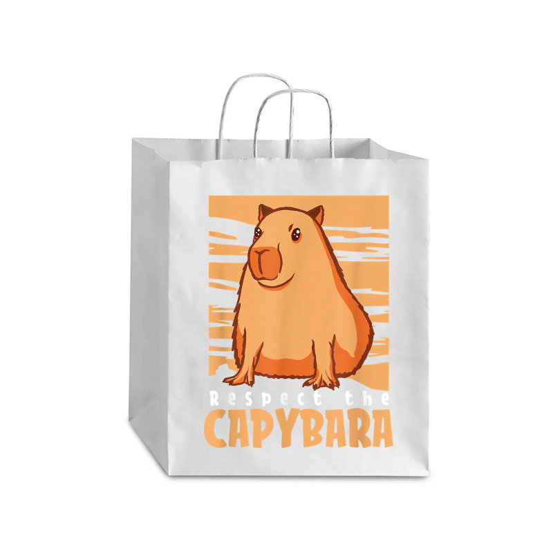 Capybara South American Rodent   Respect The Capybara T Shirt Debie Paper Bag - 10 x 5 x 13 by lelalucin | Artistshot