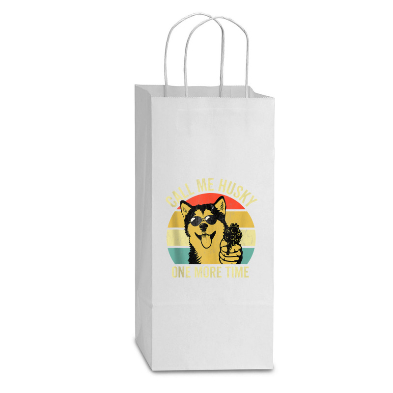 Not A Husky   Funny Alaskan Malamute Gifts   Dog Lover Gift Tank Top Double Wine Paper Bag - 6 1/2 X 3 1/2 X 12 3/8 | Artistshot