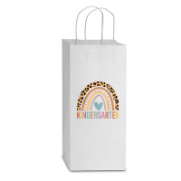 Kindergarten Rainbow Girls Boys Teacher Team Kinder Squad T Shirt Double Wine Paper Bag - 6 1/2 X 3 1/2 X 12 3/8 | Artistshot