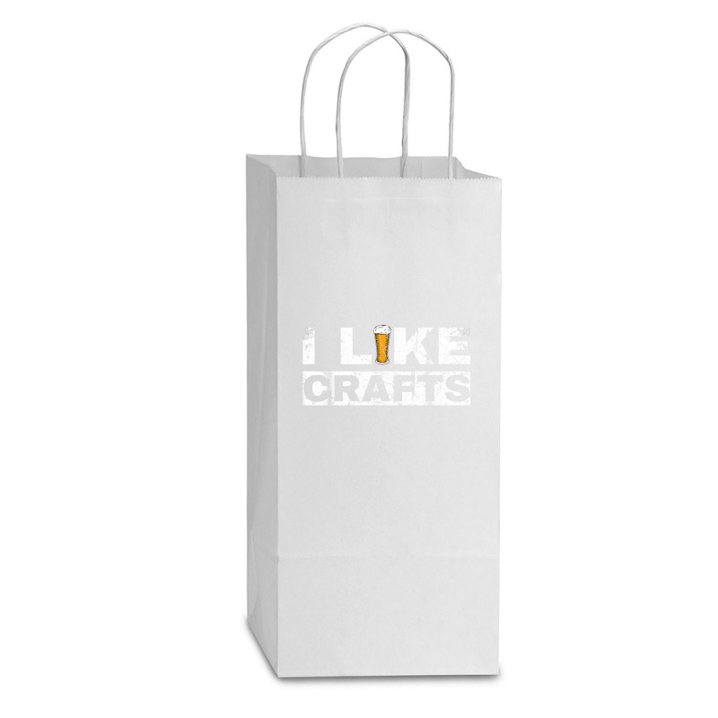 Mens I Like Crafts Beer Funny Clever Drinking And Hops Apparel T Shirt Double Wine Paper Bag - 6 1/2 X 3 1/2 X 12 3/8 | Artistshot