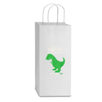 If You're Happy And You Know It Clap Funny T Rex Dinosaur T Shirt Double Wine Paper Bag - 6 1/2 X 3 1/2 X 12 3/8 | Artistshot