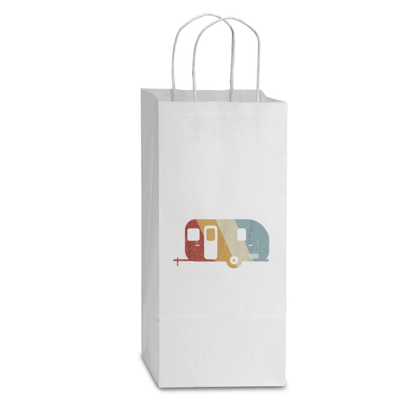 Camping Camping Retro Style Vintage Double Wine Paper Bag - 6 1/2 X 3 1/2 X 12 3/8 | Artistshot