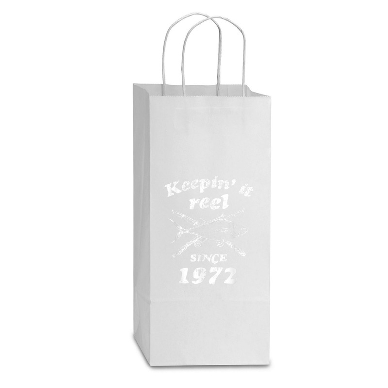 Fishing 50th Birthday Funny Fishings 50 Year Old Double Wine Paper Bag - 6 1/2 X 3 1/2 X 12 3/8 | Artistshot