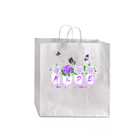 Hope Hydrangea Flower Butterfly Domestic Violence Awareness T Shirt Jumbo Paper Bag - 18 X 7 X 18 3/4 | Artistshot