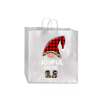 Joyful Gnome Buffalo Plaid Matching Family Christmas Pajama T Shirt Jumbo Paper Bag - 18 X 7 X 18 3/4 | Artistshot