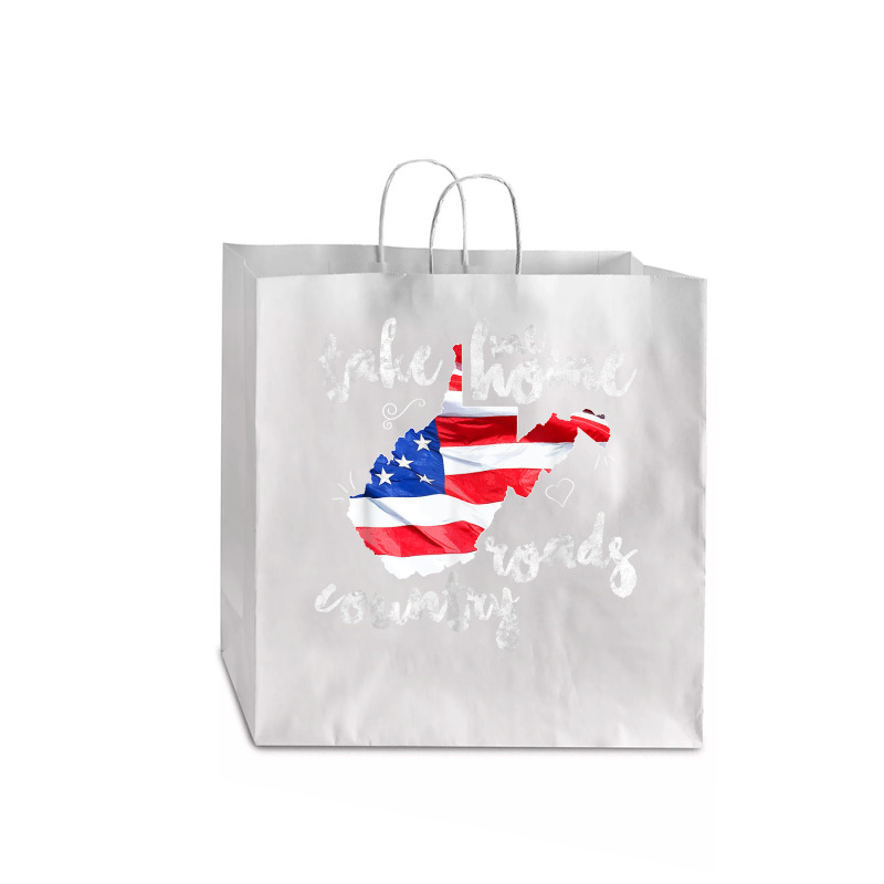 Wv Country Roads Enlarged Version West Virginia T Shirt Jumbo Paper Bag - 18 X 7 X 18 3/4 | Artistshot