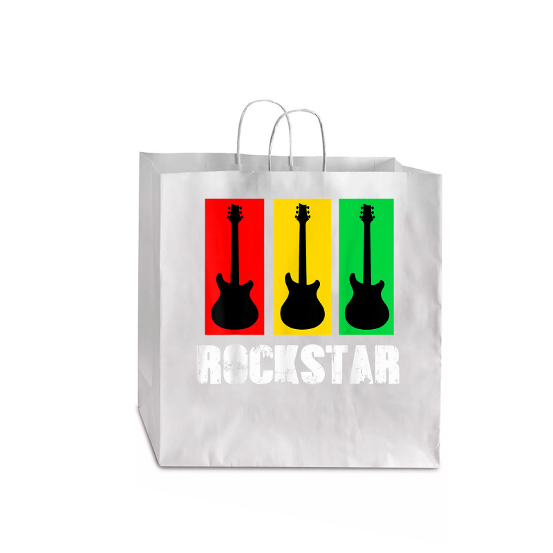 Rockstar Kids Tshirt Vintage Guitar Tshirt Jumbo Paper Bag - 18 X 7 X 18 3/4 | Artistshot