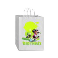 Splatoon Inkling 8th Birthday Green Splatter Portrait Premium T Shirt Mart Paper Bag -13 X 7 X 17 | Artistshot