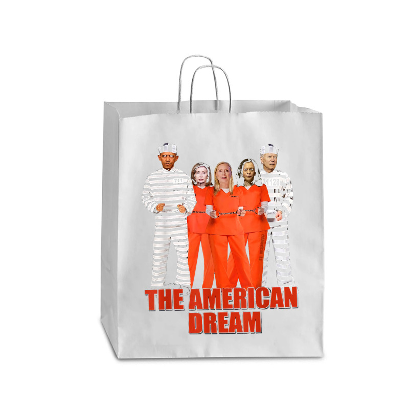 Obama Biden Kamala Pelosi Prisoner The American Dream T Shirt Queen Paper Bag - 16 X 6 X 19 1/4 | Artistshot