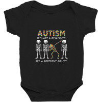 Autism Its A Different Ability Funny Dabbing Skeleton Premium Baby Bodysuit | Artistshot