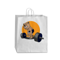 Grizzly Bear Lifting Heavy Weights Tank Top Queen Paper Bag - 16 X 6 X 19 1/4 | Artistshot