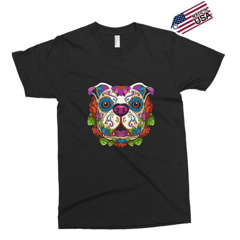 English Bulldog Sugar Skull Dog Calavera Dia De Los Muertos T Shirt Exclusive T-shirt by Vivu991 | Artistshot