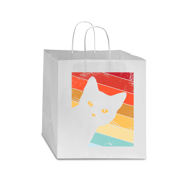 Retro Vintage Cat Star Paper Bag - 13 X 7 X 13 | Artistshot