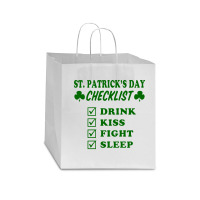 St Patrick Day Checklist Star Paper Bag - 13 X 7 X 13 | Artistshot