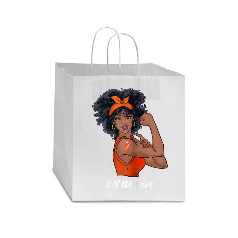 Womens Ms Warrior Fighter Support Multiple Sclerosis Awareness T Shirt Star Paper Bag - 13 X 7 X 13 | Artistshot