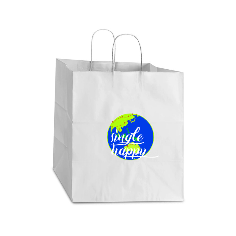 Quotes Single Happy Take Out Paper Bag - 14 X 10 X 15 1/2 | Artistshot