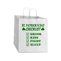 St Patrick Day Checklist Take Out Paper Bag - 14 X 10 X 15 1/2 | Artistshot