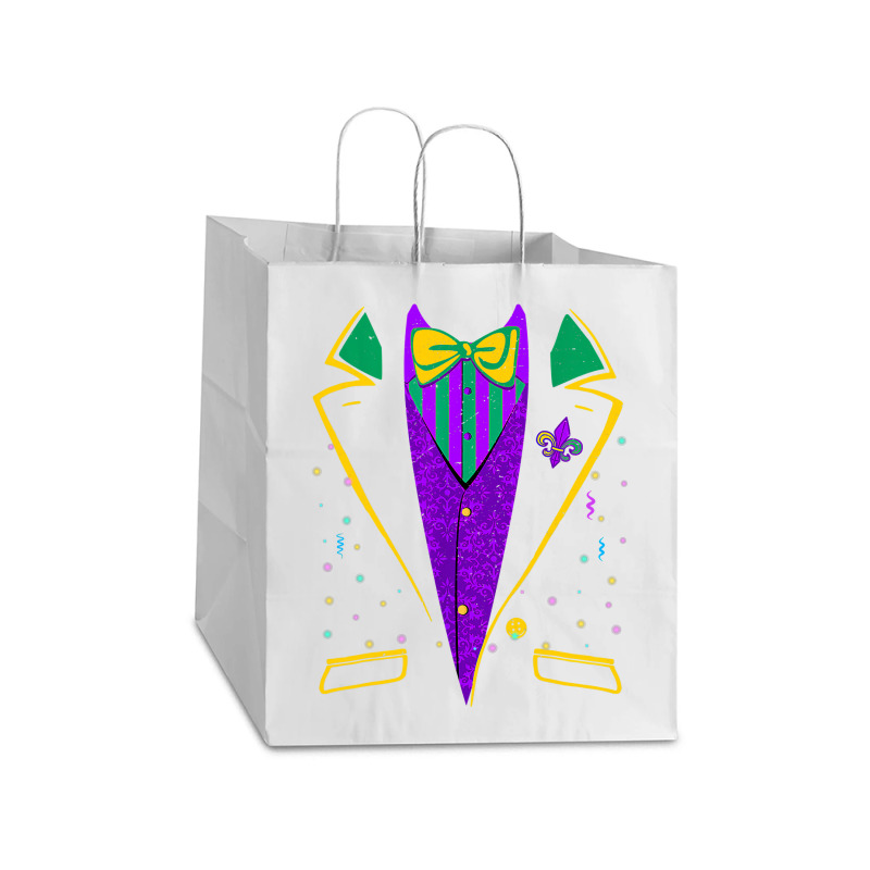 Mardi Gras Tuxedo Costume  Carnival Parade Design Take Out Paper Bag - 14 X 10 X 15 1/2 | Artistshot