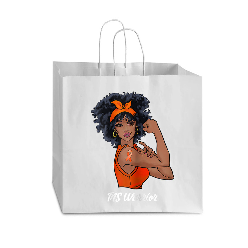 Womens Ms Warrior Fighter Support Multiple Sclerosis Awareness T Shirt Vogue Paper Bag - 16 X 6 X 12 | Artistshot