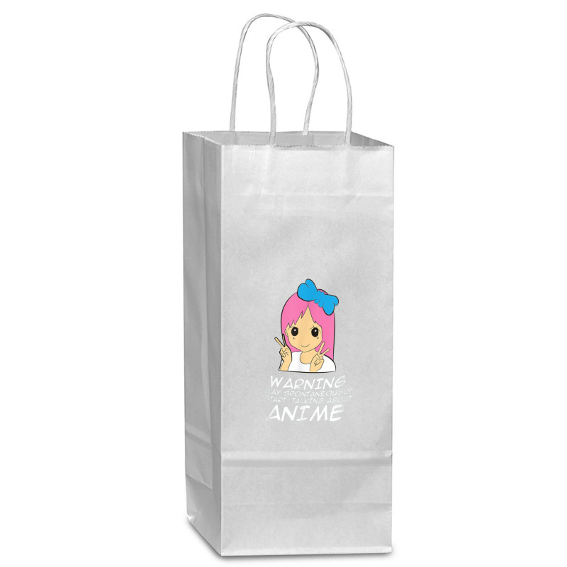 Anime Warning May Spontaneously Start Talking About Anime Wine Paper Bag - 5 1/2 X 3 1/4 X 13 | Artistshot