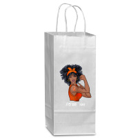 Womens Ms Warrior Fighter Support Multiple Sclerosis Awareness T Shirt Wine Paper Bag - 5 1/2 X 3 1/4 X 13 | Artistshot