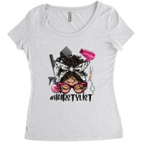 Latino Messy Bun Hairstylist Women's Triblend Scoop T-shirt | Artistshot