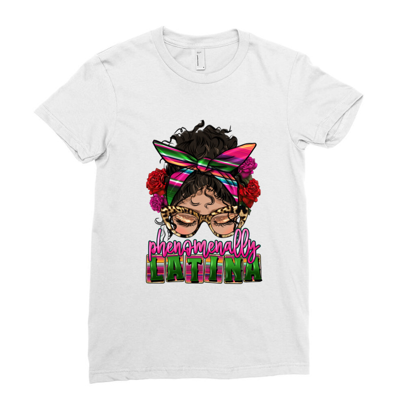 Latina Messy Bun Phenomenally Latina Ladies Fitted T-Shirt by HRA Design Shop | Artistshot