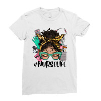 Latina Messy Bun Nurse Life Ladies Fitted T-shirt | Artistshot