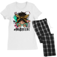 Latina Messy Bun Nurse Life Women's Pajamas Set | Artistshot