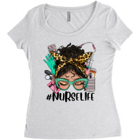 Latina Messy Bun Nurse Life Women's Triblend Scoop T-shirt | Artistshot