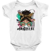 Latina Messy Bun Nurse Life Baby Bodysuit | Artistshot