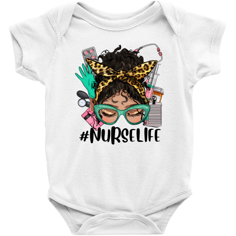 Latina Messy Bun Nurse Life Baby Bodysuit by HRA Design Shop | Artistshot