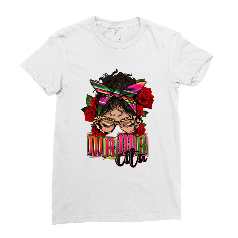 Latina Messy Bun Mamacita Ladies Fitted T-Shirt by HRA Design Shop | Artistshot