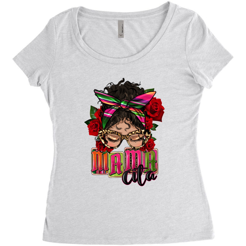 Latina Messy Bun Mamacita Women's Triblend Scoop T-shirt by HRA Design Shop | Artistshot