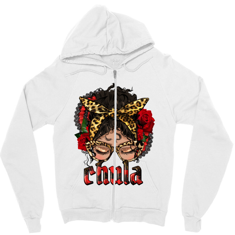 Latina Messy Bun Chula Zipper Hoodie by HRA Design Shop | Artistshot