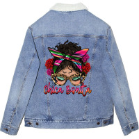 Latina Messy Bun Chica Bonita Unisex Sherpa-lined Denim Jacket | Artistshot