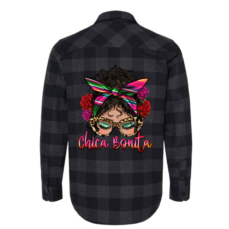 Latina Messy Bun Chica Bonita Flannel Shirt by HRA Design Shop | Artistshot