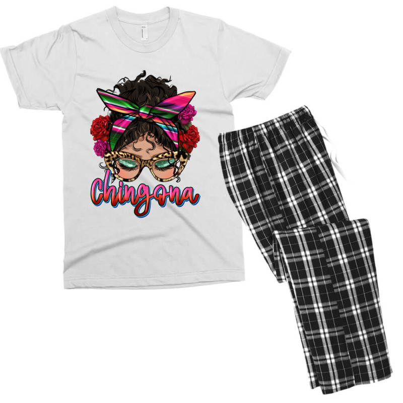 Latina Messy Bun Chingona Men's T-shirt Pajama Set by HRA Design Shop | Artistshot