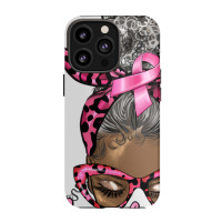 Breast Cancer Warrior Afro Messy Bun Gray Hair Iphone 13 Pro Case | Artistshot