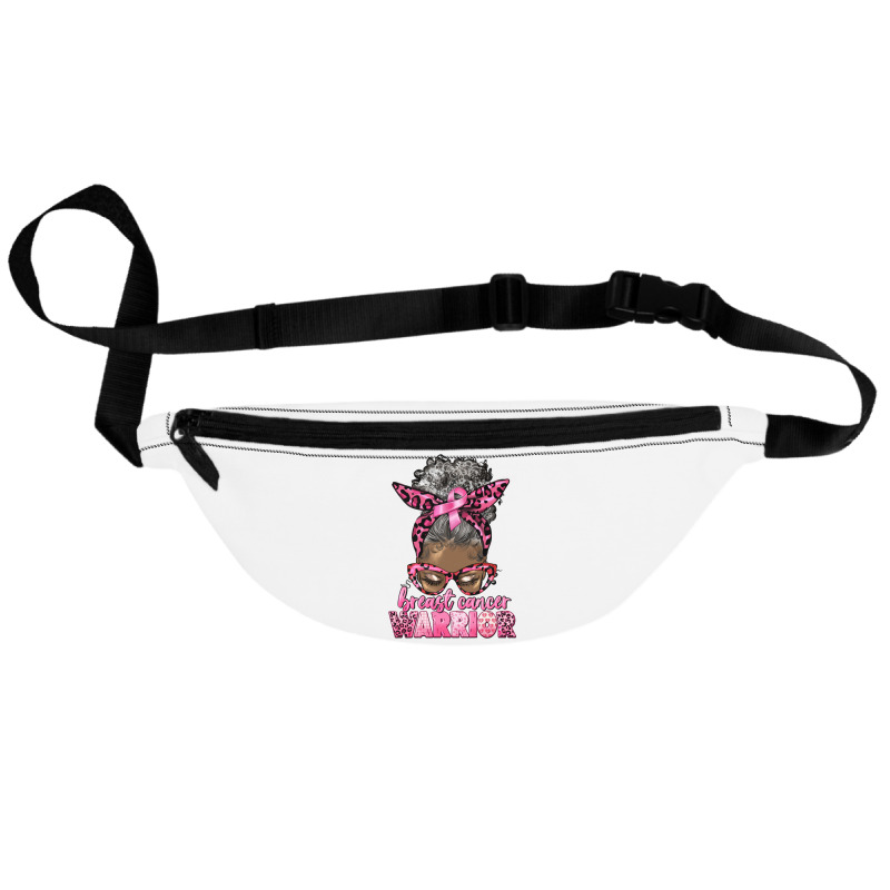 Breast Cancer Warrior Afro Messy Bun Gray Hair Fanny Pack | Artistshot