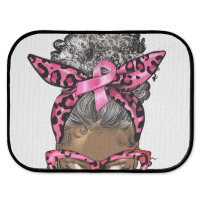 Breast Cancer Warrior Afro Messy Bun Gray Hair Rear Car Mat | Artistshot