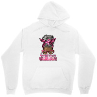 Breast Cancer Warrior Afro Messy Bun Gray Hair Unisex Hoodie | Artistshot